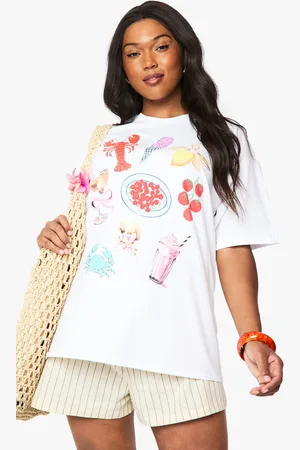 Boohoo Camiseta Plus Oversize Con Estampado Gráfico