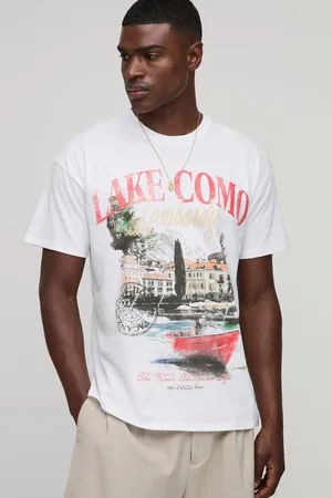 Boohoo Camiseta Oversize Blanca Con Estampado De Lake Como