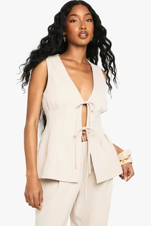 Boohoo Chaleco De Tela Plisado Con Atadura Frontal