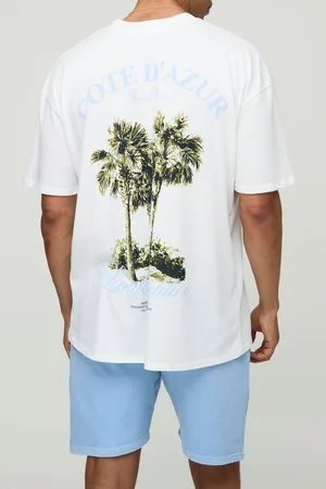 Boohoo Conjunto Oversize De Pantalón Corto Y Camiseta Con Estampado Pour Homme De Palmeras