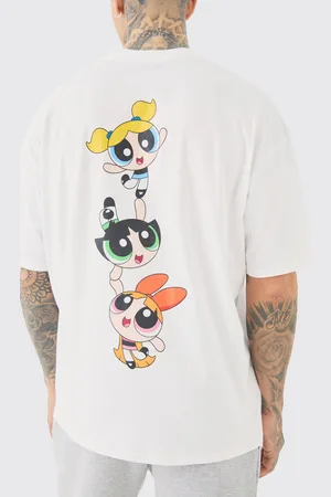 Boohoo Camiseta Tall Oversize Blanca Con Estampado De Las Supernenas