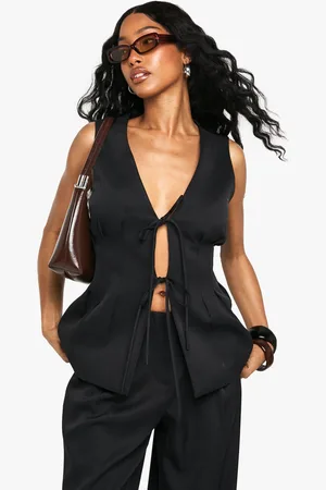 Boohoo Chaleco De Tela Plisado Con Atadura Frontal