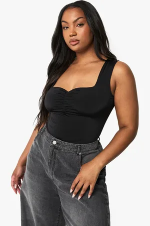 Boohoo Body Plus De Dos Capas Con Fruncido Frontal