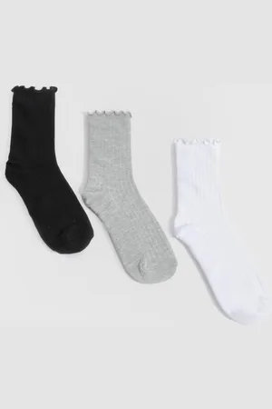 Boohoo Pack De 3 Pares De Calcetines De Canalé Con Ribete De Volante