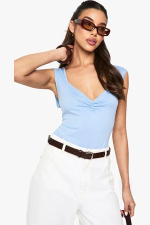 Boohoo Body Súper Suave Con Escote De Corazón Y Pecho Fruncido