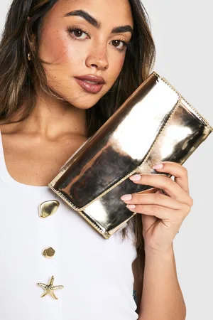 Boohoo Bolso De Mano Metálico Plegable