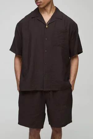 Boohoo Conjunto De Pantalón Corto Holgado Y Camisa Oversize De Viscosa Fruncida
