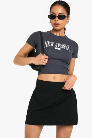 Boohoo Minifalda De Algodón Con Cintura Ancha