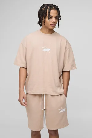 Boohoo Conjunto Oversize De Pantalón Corto Con Refuerzo Y Camiseta Recta Con Estampado De Estrella M