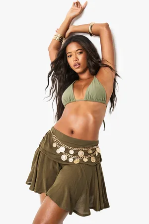 Boohoo Minifalda Para La Playa Fruncida De Estopilla