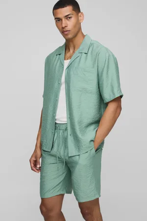 Boohoo Conjunto De Pantalón Corto Holgado Y Camisa Oversize De Viscosa Fruncida