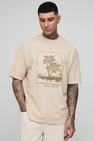 Boohoo Camiseta Tall Oversize Con Estampado De Palmeras