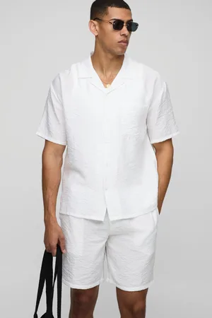 Boohoo Conjunto De Pantalón Corto Holgado Y Camisa Oversize De Viscosa Fruncida