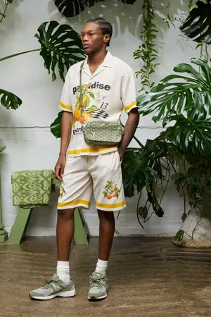 Boohoo Conjunto Oversize De Pantalón Corto Y Camisa De Mezcla De Lino Paradise