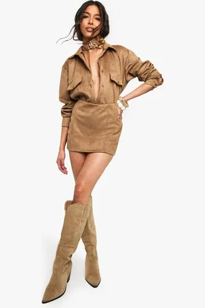 Boohoo Minifalda Efecto Ante