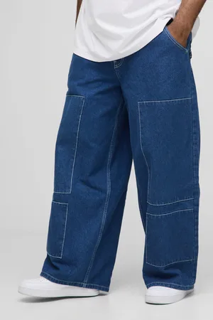 Boohoo Vaqueros Plus Anchos Estilo Carpintero Con Bolsillos
