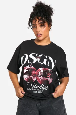 Boohoo Camiseta Plus Oversize Dsgn Con Estampado Cherry Disco Ball