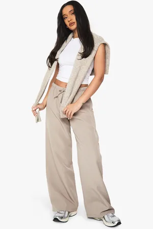 Boohoo Pantalón De Pernera Ancha Y Tiro Bajo Elástico De Tela