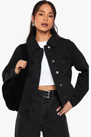 Boohoo Chaqueta Vaquera Negra Desteñida