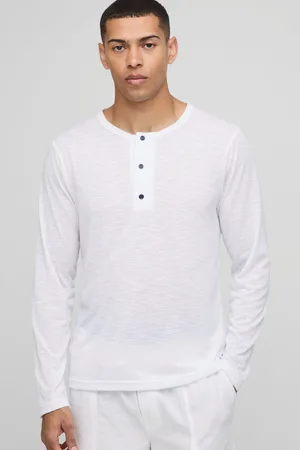Boohoo Camiseta Regular De Manga Larga Con Cuello Henley
