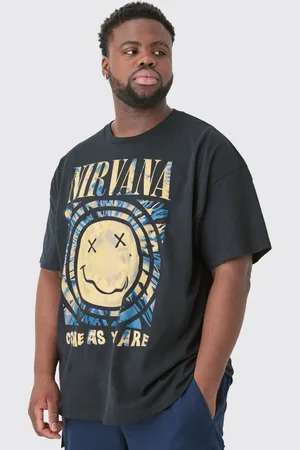Boohoo Camiseta Plus Oversize Negra Con Estampado De Nirvana