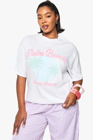 Boohoo Camiseta Plus Oversize Con Estampado De Palmeras