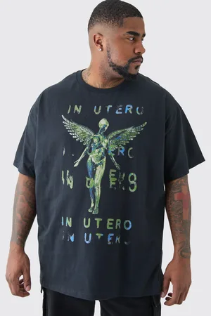 Boohoo Camiseta Plus Oversize Negra Con Estampado De Nirvana
