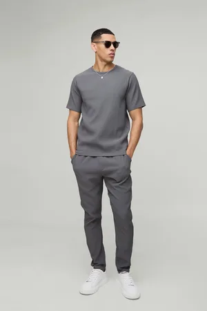 Boohoo Conjunto De Pantalón Deportivo Ajustado Y Camiseta Plisada