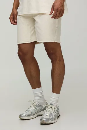 Boohoo Pantalón Corto Holgado De Sarga Estilo Carpintero Con Estampado De Espiguilla