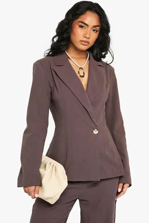 Boohoo Americana De Lino Ajustada Cruzada