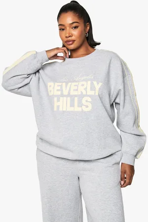 Boohoo Sudadera Plus Oversize Con Raya Lateral Y Estampado De Beverly Hills