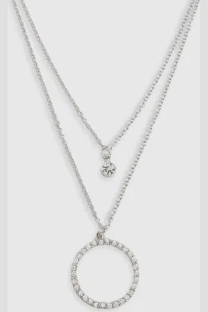 Boohoo Pack De 2 Collares A Capas Plateados Con Adornos