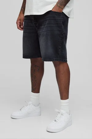 Boohoo Pantalón Corto Plus Vaquero Ajustado Sin Tratar