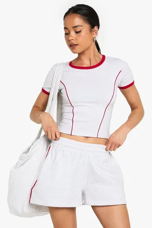 Boohoo Chándal De Pantalón Corto Y Camiseta Con Ribete