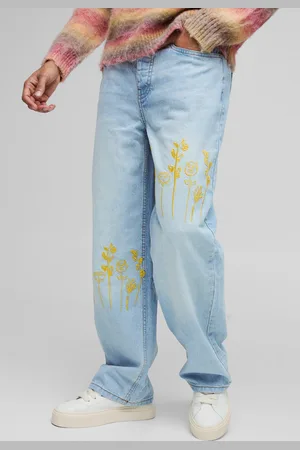 Boohoo Vaqueros Holgados Sin Tratar Con Bordado
