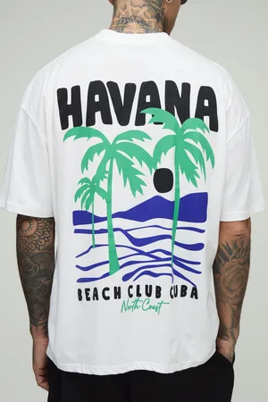 Boohoo Camiseta Tall Oversize Con Estampado De Palmeras Y Estampado Havana