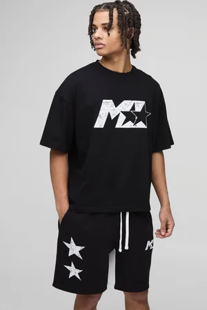 Boohoo Conjunto Oversize De Pantalón Corto Con Refuerzo Y Camiseta Recta Con Estampado De Estrella M
