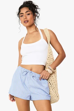 Boohoo Top Sin Mangas De Canalé Con Escote Halter Y Unión Gruesa