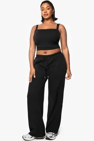 Boohoo Conjunto Coordinado Plus De Pantalón Y Top Sin Mangas De Canalé Grueso