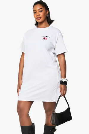 Boohoo Vestido Camiseta Plus Oversize Con Estampado De Cerezas