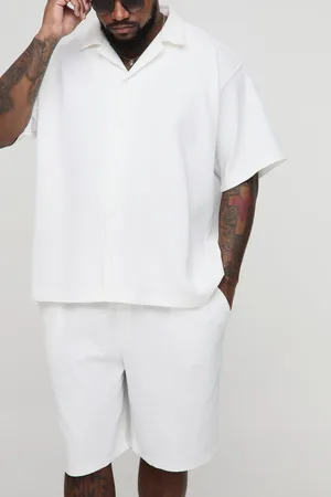 Boohoo Conjunto Plus De Pantalón Corto Y Camisa Oversize Plisada