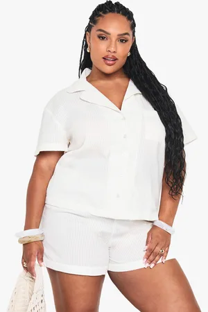 Boohoo Conjunto Coordinado Plus De Pantalón Corto Y Camisa De Manga Corta De Sirsaca