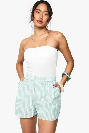 Boohoo Pantalón Corto De Tela De Rayas
