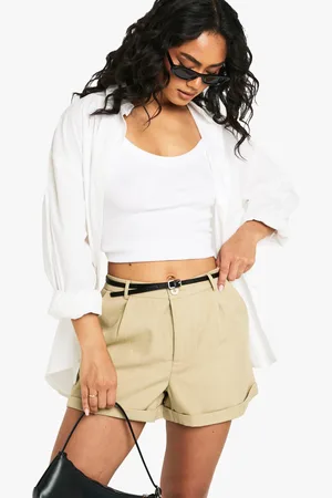 Boohoo Pantalón Corto Entallado Con Cinturón