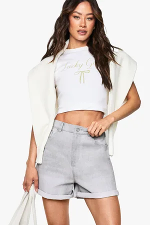 Boohoo Pantalón Corto Tall Vaquero Mom