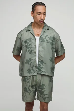 Boohoo Conjunto Oversize De Bañador Y Camisa Recta De Viscosa Con Estampado