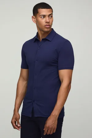 Boohoo Camisa De Manga Corta Y Tela Jersey Elástica