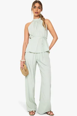 Boohoo Conjunto Coordinado Palazzo Con Escote Halter