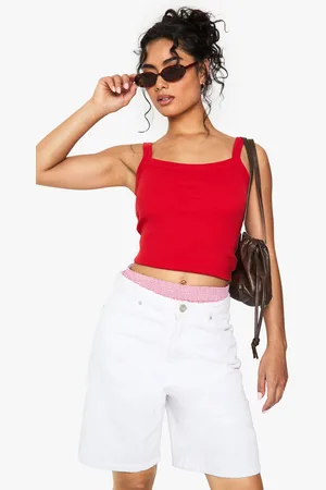 Boohoo Top Sin Mangas Básico De Canalé Con Unión De