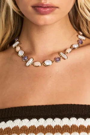 Boohoo Collar Llamativo Con Perlas Y Piedras